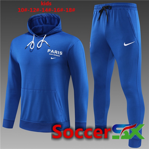 Paris PSG Kids Training Tracksuit Hoodie Blue 2023/2024