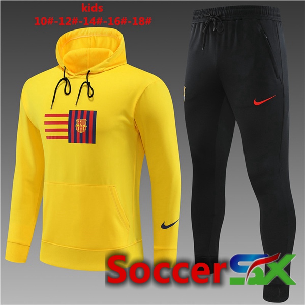 FC Barcelona Kids Training Tracksuit Hoodie Yellow 2023/2024