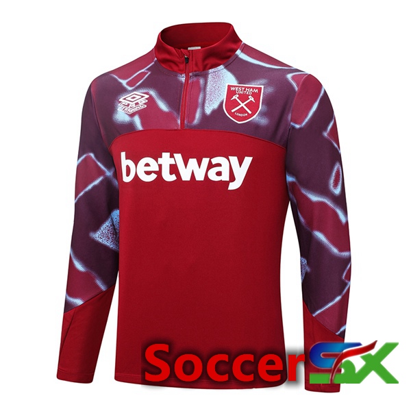 West Ham Training Sweatshirt Red 2023/2024
