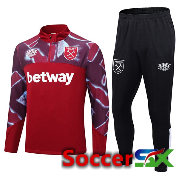 West Ham Training Tracksuit Suit Red 2023/2024