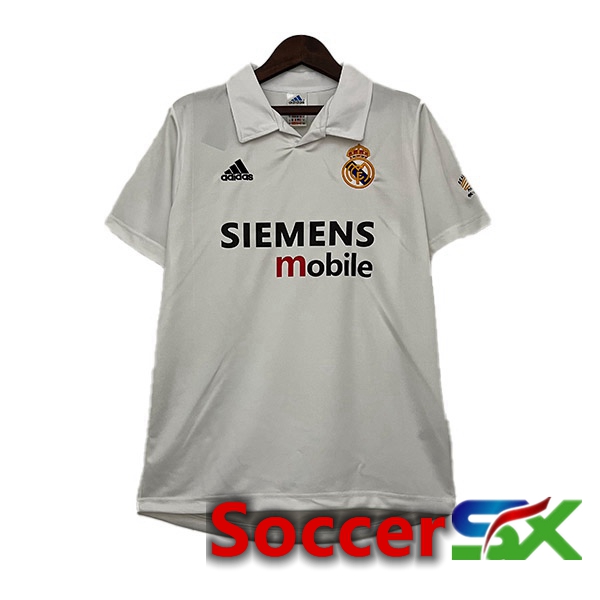Real Madrid Retro Soccer Jersey Home White 2002-2003