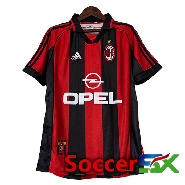AC Milan Retro Soccer Jersey Home Red 1998-1999