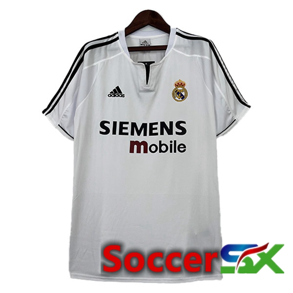 Real Madrid Retro Soccer Jersey Home White 2003-2004
