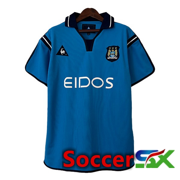 Manchester City Retro Soccer Jersey Home Blue 2001-2002