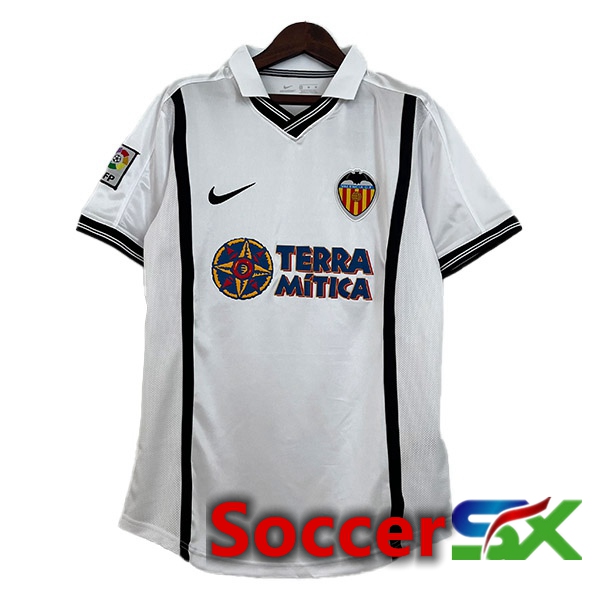 Valencia CF Retro Soccer Jersey Home White 2000-2001