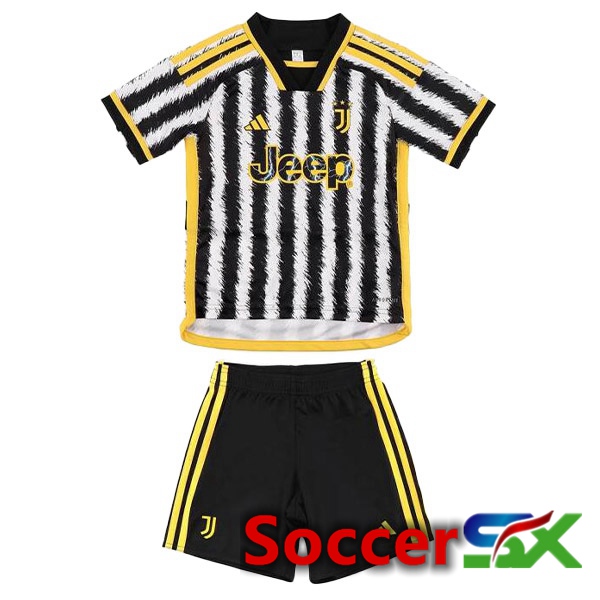 Juventus Kids Soccer Jersey Home Black White 2023/2024