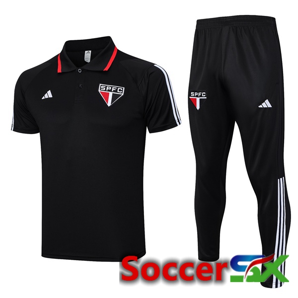 Sao Paulo FC Soccer Polo + Pants Black 2023/2024