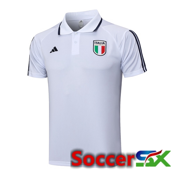 Italy Soccer Polo White 2023/2024