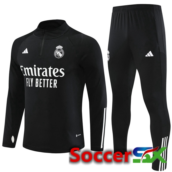 Real Madrid Training Tracksuit Suit Black 2023/2024