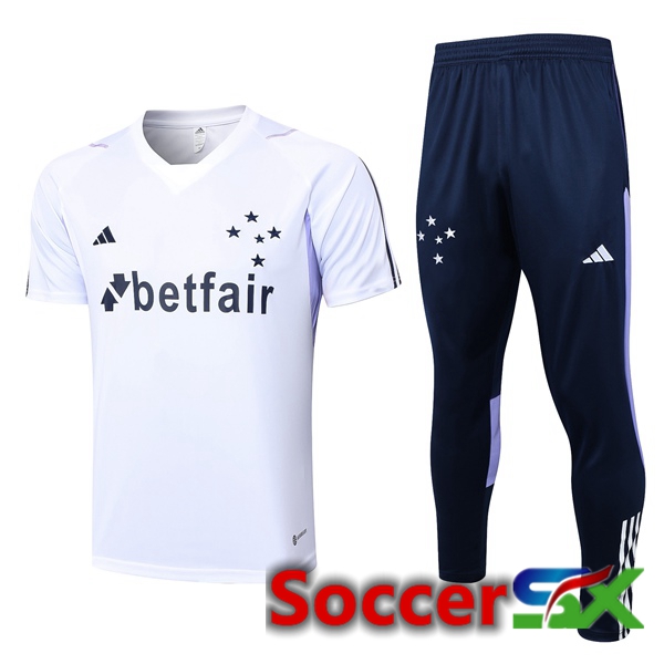 Cruzeiro EC Training T Shirt + Pants White 2023/2024