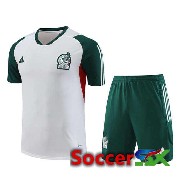 Mexico Training T Shirt + Shorts White 2023/2024