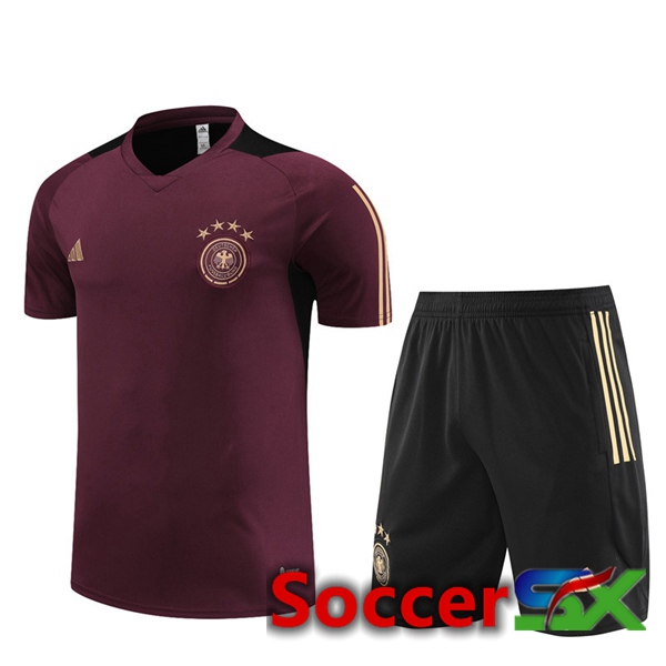 Germany Training T Shirt + Shorts Red 2023/2024