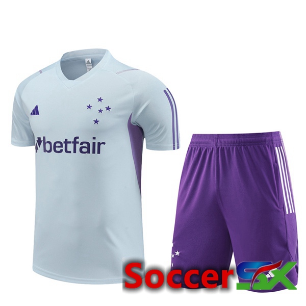 Cruzeiro EC Training T Shirt + Shorts Grey 2023/2024