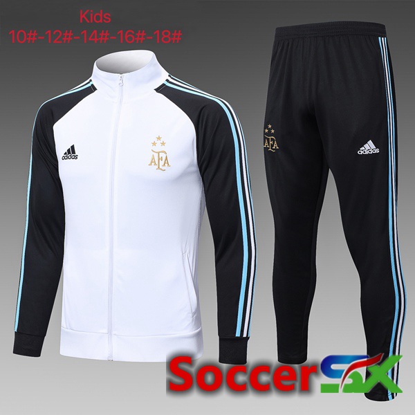 Argentina Kids Training Jacket Suit White Black 2023/2024