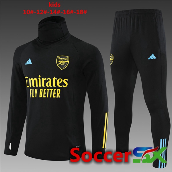 Arsenal High collar Kids Training Tracksuit Suit Black 2023/2024