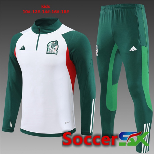 Mexico Kids Training Tracksuit Suit White 2023/2024