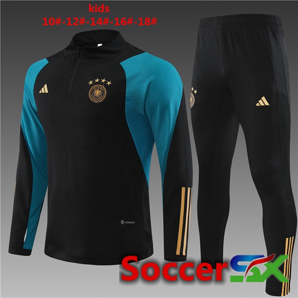 Germany Kids Training Tracksuit Suit Black 2023/2024