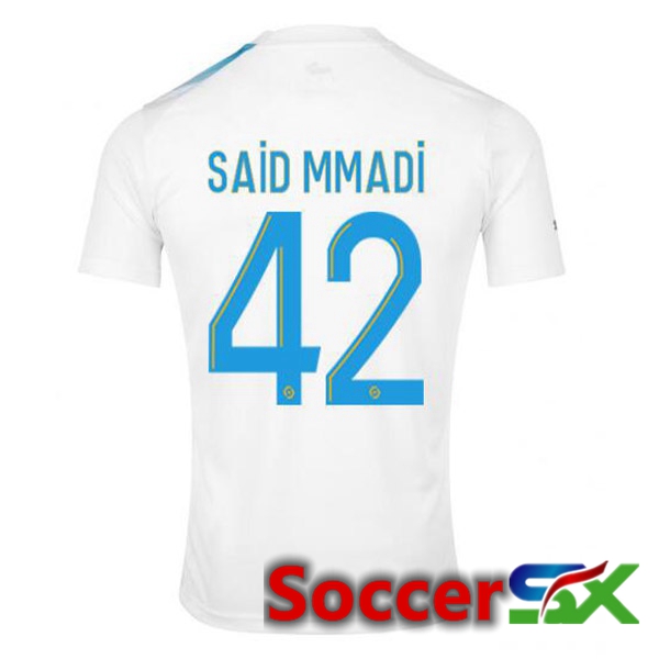 Marseille OM (SAID MMADI 42) Soccer Jersey 30th Anniversary Edition White Blue 2022/2023