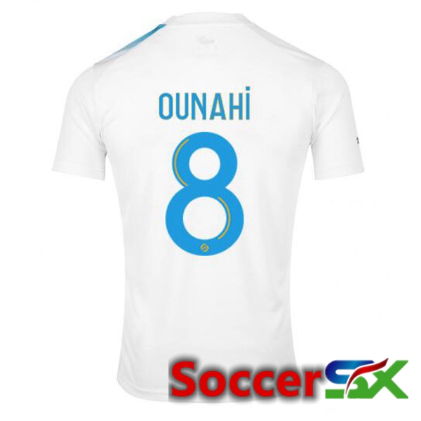 Marseille OM (OUNAHI 8) Soccer Jersey 30th Anniversary Edition White Blue 2022/2023