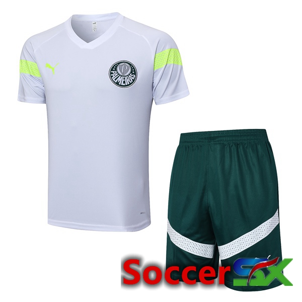 Palmeiras Training T Shirt + Shorts White 2023/2024