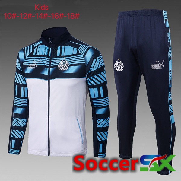 Marseille OM Kids Training Jacket Suit White Blue 2023/2024