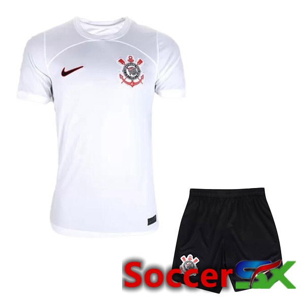 Corinthians Kids Soccer Jersey Home White 2023/2024