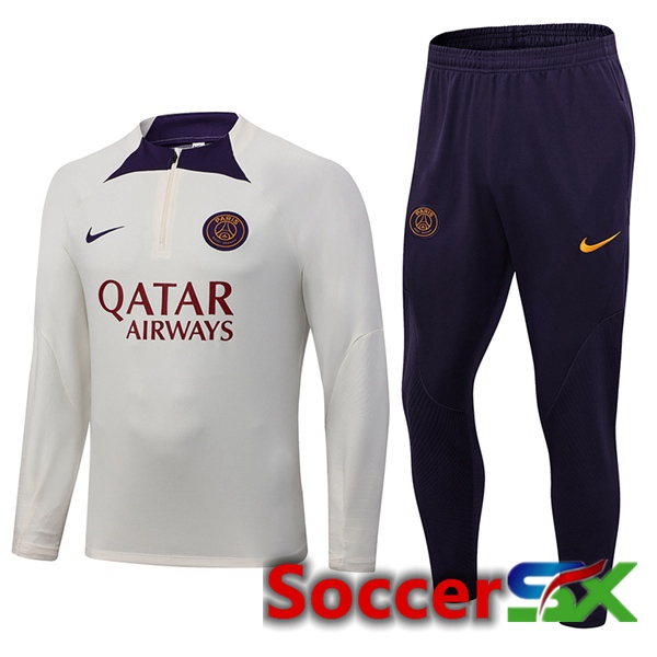 Paris PSG Training Tracksuit Suit White 2023/2024