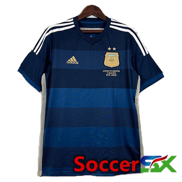 Argentina Retro Soccer Jersey Away Royal Blue 2014