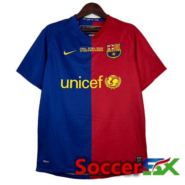 FC Barcelona Retro Soccer Jersey UEFA Champions League Home Red Blue 2008-2009
