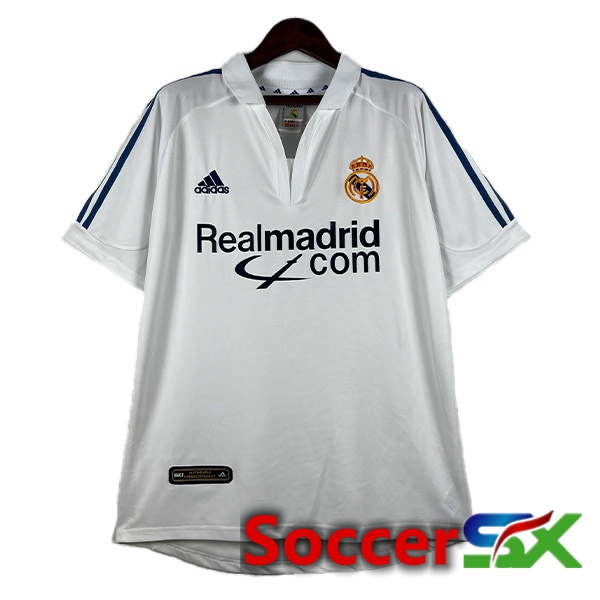 Real Madrid Retro Soccer Jersey Home White 2001-2002