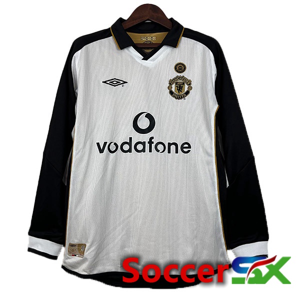 Manchester United Retro Soccer Jersey 100th Anniversary Edition Long Sleeve White