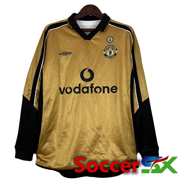 Manchester United Retro Soccer Jersey 100th Anniversary Edition Long Sleeve Yellow