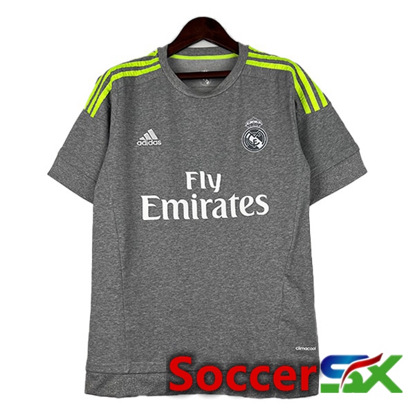 Real Madrid Retro Soccer Jersey Away Grey 2015-2016