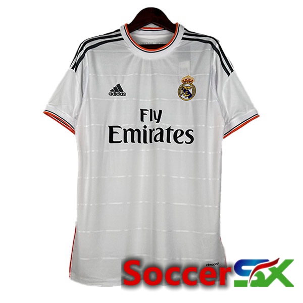 Real Madrid Retro Soccer Jersey Home White 2013-2014