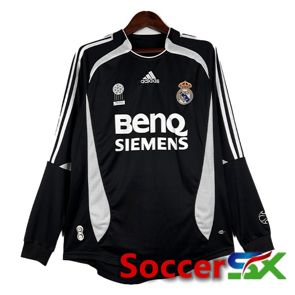 Real Madrid Retro Soccer Jersey Third Long Sleeve Black 2006-2007