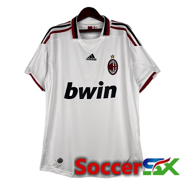 AC Milan Retro Soccer Jersey Away White 2009-2010
