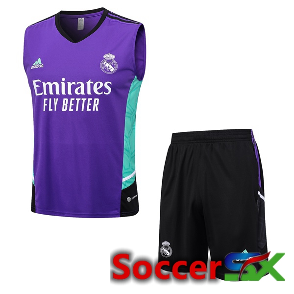 Real Madrid Soccer Vest + Shorts Purple 2023/2024