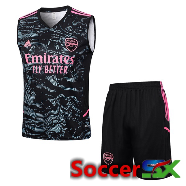 Arsenal Soccer Vest + Shorts Black Green 2023/2024