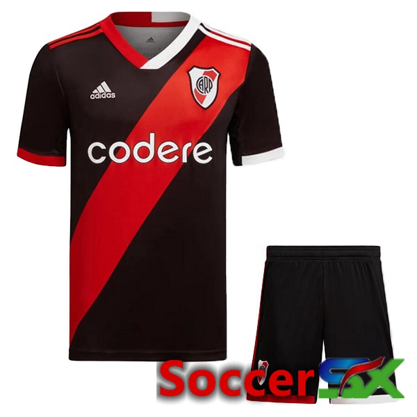River Plate Kids Soccer Jersey Third Black Red 2023/2024