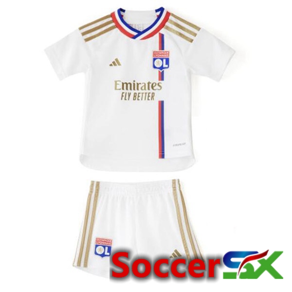 Lyon OL Kids Soccer Jersey Home White 2023/2024