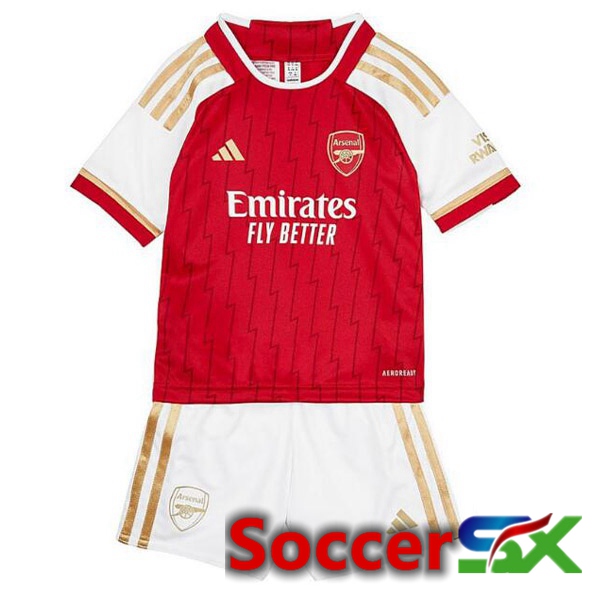 Arsenal Kids Soccer Jersey Home Red White 2023/2024