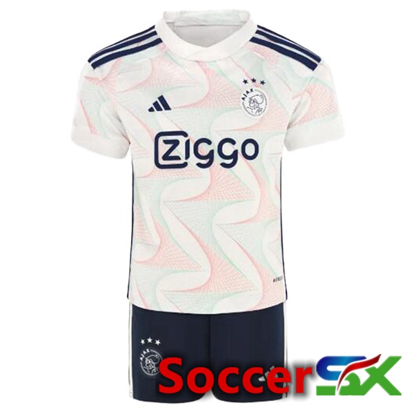 AFC Ajax Kids Soccer Jersey Away White 2023/2024