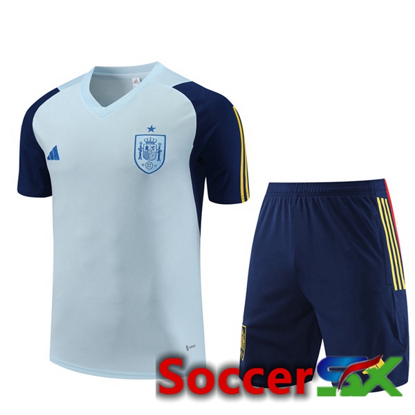 Spain Training T Shirt + Shorts Blue 2023/2024