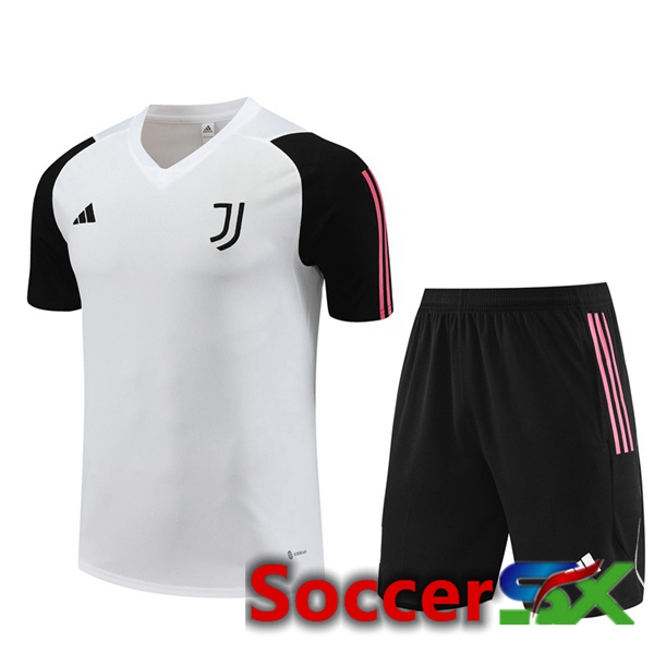 Juventus Training T Shirt + Shorts White 2023/2024