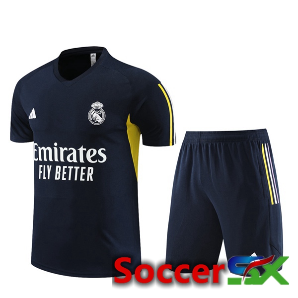 Real Madrid Training T Shirt + Shorts Royal Bluee 2023/2024