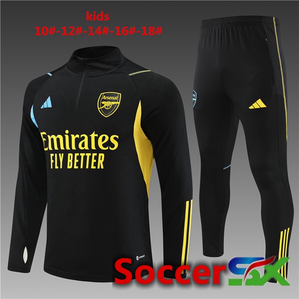 Arsenal Kids Training Tracksuit Suit Black 2023/2024