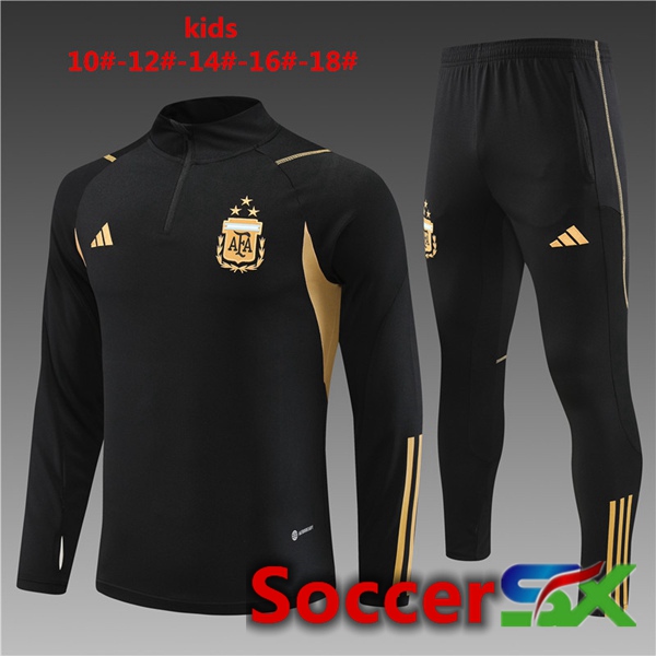 Argentina Kids Training Tracksuit Suit Black 2023/2024