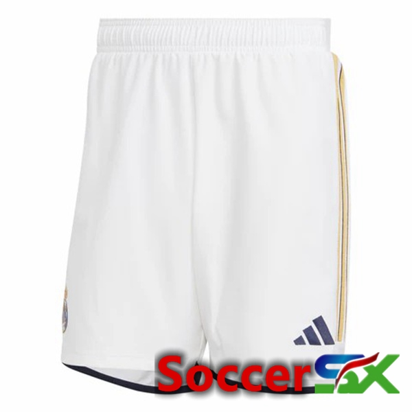 Real Madrid Soccer Shorts Home White 2023/2024