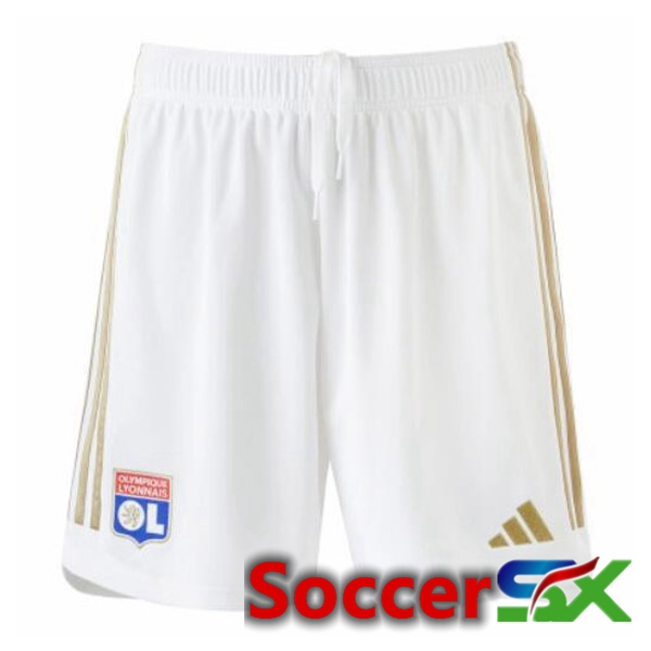 Lyon OL Soccer Shorts Home White 2023/2024