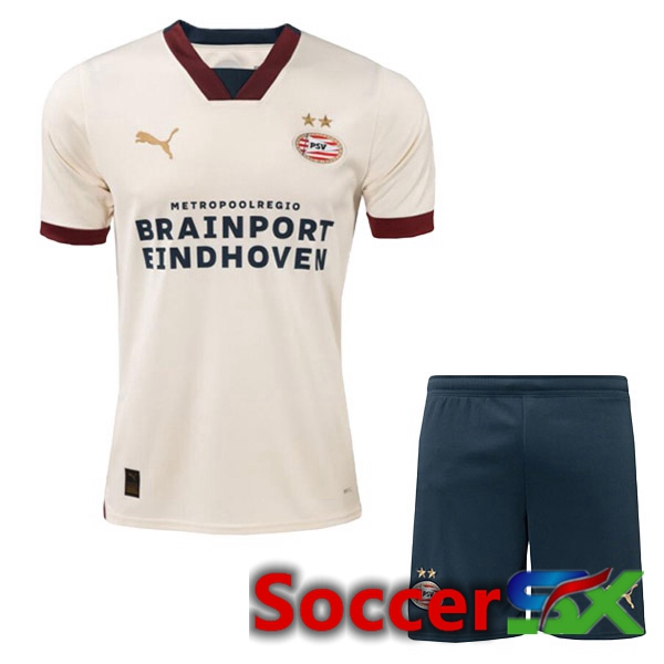 PSV Eindhoven Kids Soccer Jersey Away Brown 2023/2024